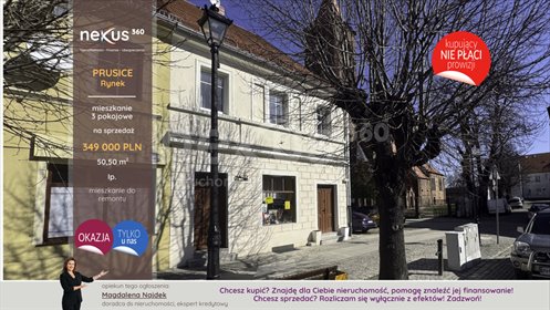 mieszkanie na sprzedaż 51m2 mieszkanie Prusice, rynek Rynek