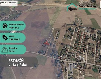 działka na sprzedaż 1641m2 działka Przyjaźń, łapińska 9