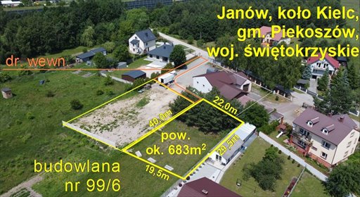 działka na sprzedaż 683m2 działka Janów