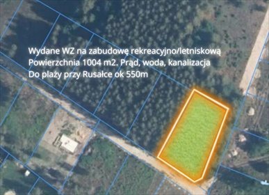 działka na sprzedaż 1004m2 działka Orchówek