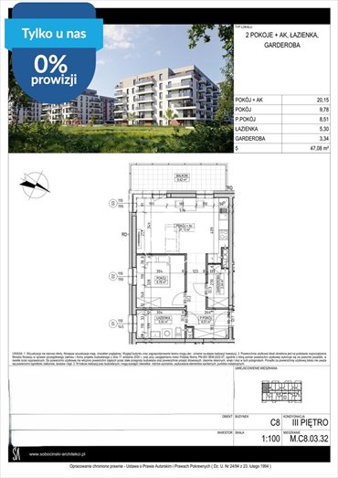Mieszkanie 47,08 m² w Fordonie - zapraszam mieszkanie Bydgoszcz, Fordon, Fordońska