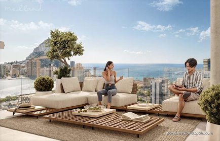 Nowoczesny apartament 3 pok. z panoramicznym widokiem i udogodnieniami mieszkanie Calpe