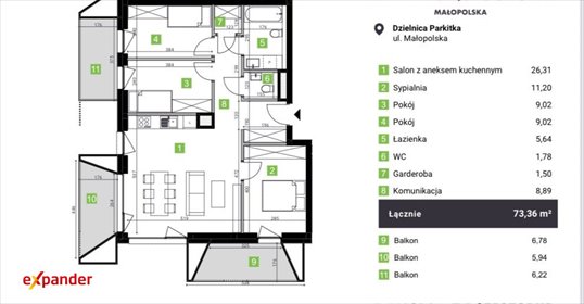 mieszkanie na sprzedaż 73m2 mieszkanie Częstochowa, Małopolska