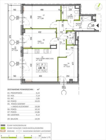 mieszkanie na sprzedaż 71m2 mieszkanie Warszawa, Białołęka