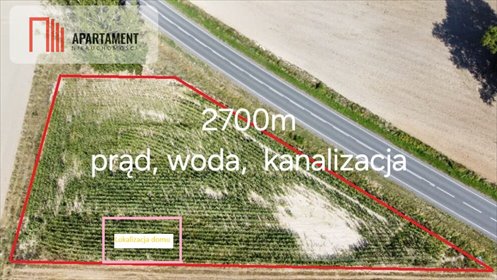 Działka budowlana 2700 m² z mediami, Rogowo działka Rogowo, Ogrodowa