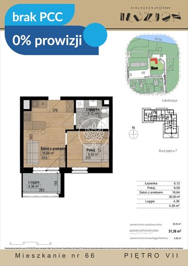 Na sprzedaż nowoczesne 2-pokojowe mieszkanie z balkonem i miejscem mieszkanie Bydgoszcz, Bartodzieje Małe, Nastrojowa