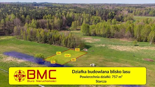 działka na sprzedaż 757m2 działka Starcza, Szkolna