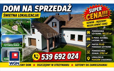 Przestronny dom 182 m2 z dużą działką 2762 m2. dom Płoszów, Ostoja