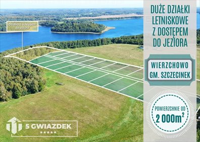 Sprzedam działki 2002 m² z dostępem do jeziora Wierzchowo działka Wierzchowo
