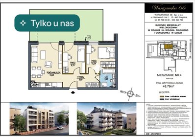 mieszkanie na sprzedaż 49m2 mieszkanie Łomża, Ogrodowa