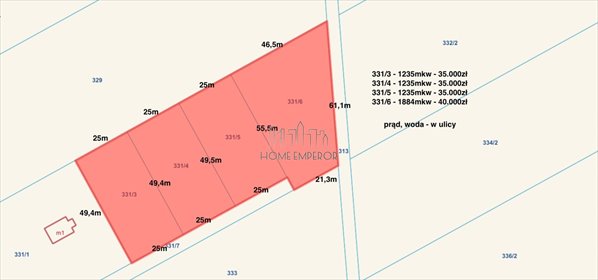 Działka 1235 m² w Czarniej - media w ulicy działka Czarnia
