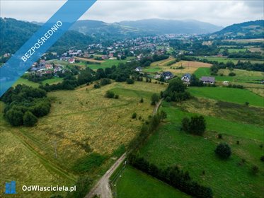 Działka budowlana z widokiem na góry Gorce, 1004 m2 działka Kamienica