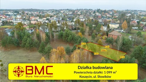 działka na sprzedaż 1099m2 działka Koszęcin, Słowików