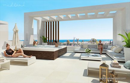 Nowoczesny dom z solarium i widokiem na morze dom Mijas Costa