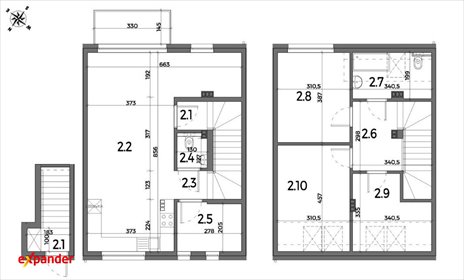 Przestronny dwupoziomowy apartament 106m2 z balkonem mieszkanie Iwiny, Miodowa