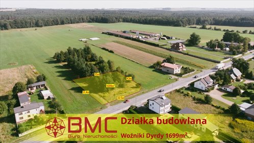 działka na sprzedaż 1699m2 działka Woźniki, Dyrdy, Asfaltowa