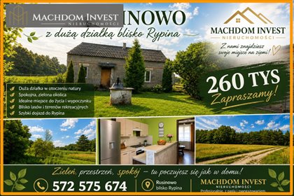 Dom 100 m² z dużą działką 2800 m² w Rusinowie. dom Rusinowo