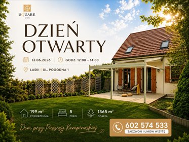 Przestronny dom 199 m² z ogrodem i tarasem w Laskach dom Laski, Pogodna