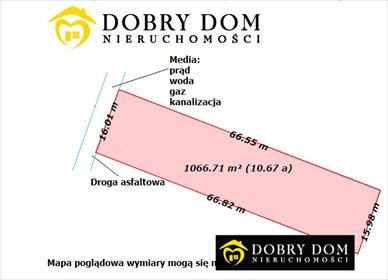 działka na sprzedaż 1067m2 działka Księżyno