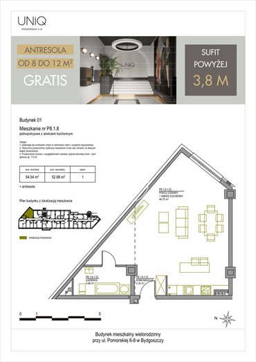 mieszkanie na sprzedaż 52m2 mieszkanie Bydgoszcz, Centrum, Pomorska