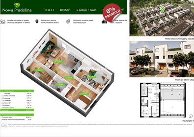 Nowoczesne 3-pokojowe mieszkanie z ogrodem/balkonem (48,95 m²) mieszkanie Tarnów, Zabłocie, Skrzyszowska