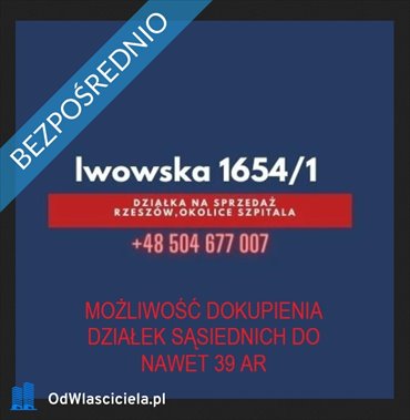 działka na sprzedaż Rzeszów Lwowska 75 850 m2