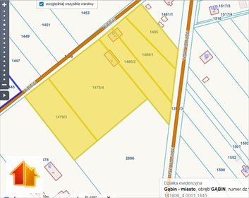 działka na sprzedaż 15164m2 działka Gąbin, Kielniki