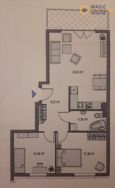 Przestronne 3-pokojowe mieszkanie z balkonem i garażem mieszkanie Gdańsk, Jasień, Piotrkowska