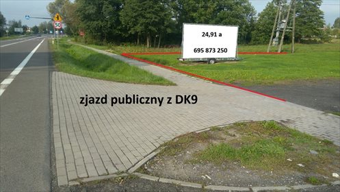 Działka usługowo-budowlana z WZ, zjazd z DK 9 (2500 m²) działka Kupno