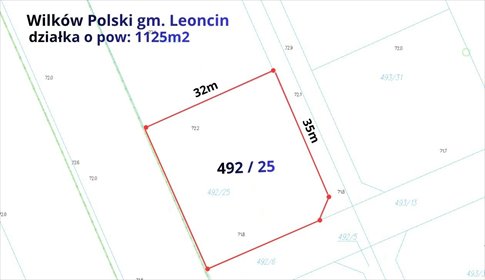 Działka 1125 m² w Wilkowie Polskim - polecam działka Wilków Polski