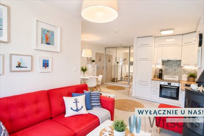 Nowoczesny apartament 38 m2 z balkonem i widokiem na zieleń mieszkanie Jantar, Bursztynowa