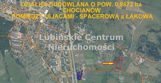 Działka 8 672 m² pod domy jednorodzinne z mediami - polecam! działka Chocianów