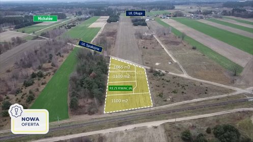 działka na sprzedaż 1100m2 działka Michałów, Spokojna