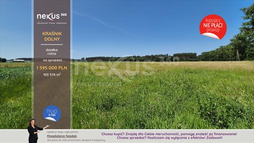Do sprzedania duży teren rolno-budowlany 103 574 m² z dostępem działka Kraśnik Dolny