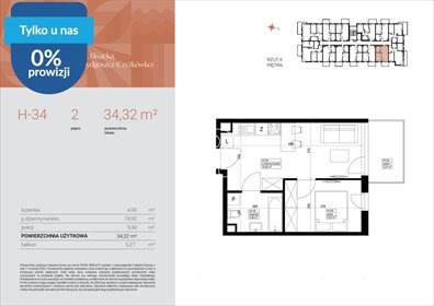 Dwupokojowe mieszkanie 34,32 m² w Bydgoszczy - zapraszam mieszkanie Bydgoszcz, Czyżkówko, Flisacka