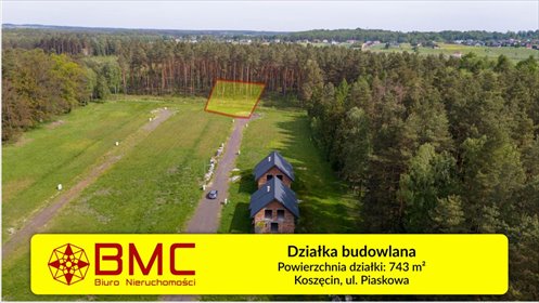 działka na sprzedaż 743m2 działka Koszęcin, Piaskowa