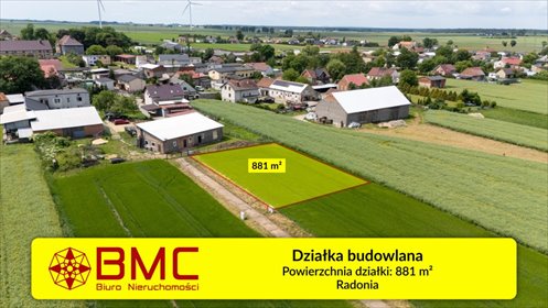 działka na sprzedaż 881m2 działka Radonia
