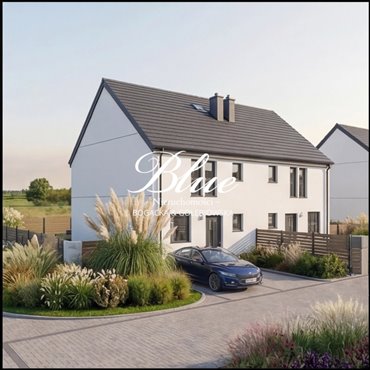 Nowoczesny dom bliźniak 98 m² z ogrodem i pompą ciepła dom Dobra, Dobra