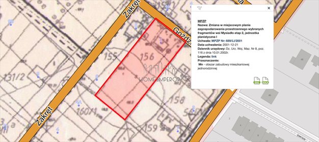 Działka 2107 m² pod zabudowę mieszkaniową - polecam! działka Mysiadło, Goździków