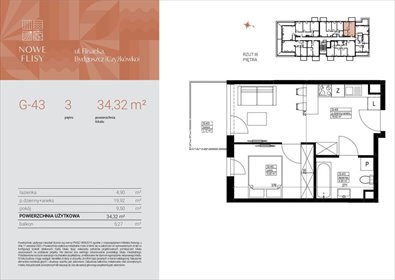 mieszkanie na sprzedaż 34m2 mieszkanie Bydgoszcz, Czyżkówko, Flisacka