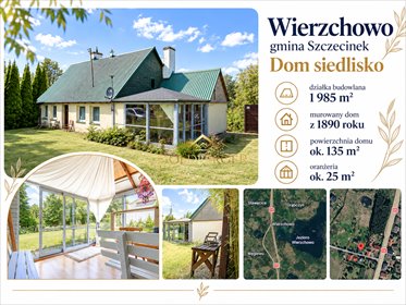 Sprzedam urokliwe siedlisko z oranżerią 160 m² w Wierzchowie dom Wierzchowo