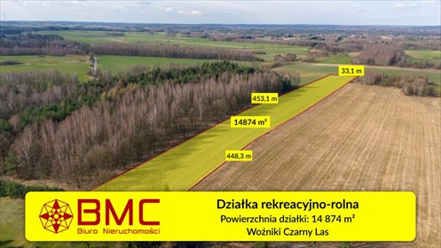 działka na sprzedaż 14911m2 działka Woźniki, Czarny Las, Czarny Las