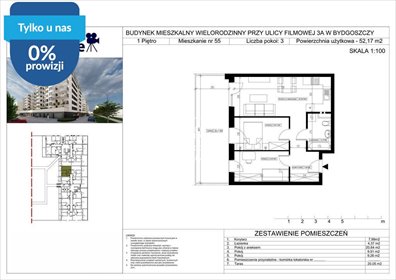Sprzedam komfortowe 3-pokojowe mieszkanie 52 m² w Bydgoszczy mieszkanie Bydgoszcz, Bartodzieje Małe, Filmowa