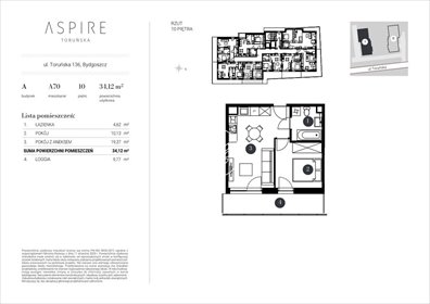mieszkanie na sprzedaż 35m2 mieszkanie Bydgoszcz, Toruńska