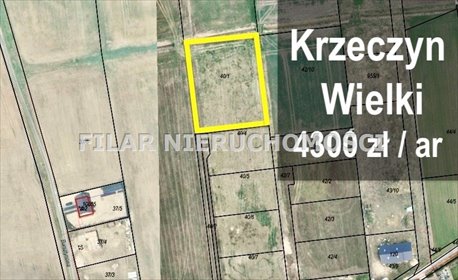 działka na sprzedaż 2926m2 działka Krzeczyn Wielki