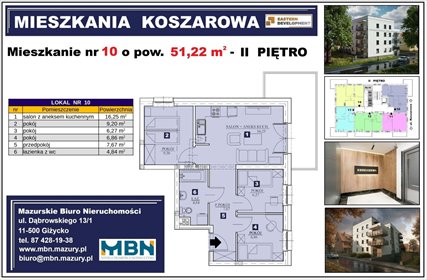 mieszkanie na sprzedaż 51m2 mieszkanie Giżycko, Giżycko, Giżycko