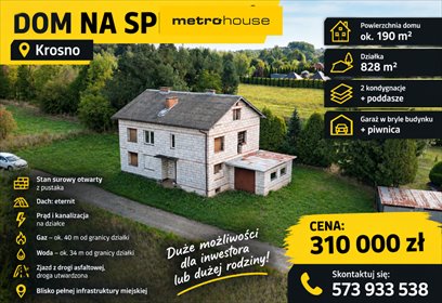 Zapraszam do domu 199 m² w Krośnie z dużą działką dom Krosno, Żeromskiego