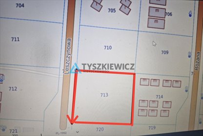 działka na sprzedaż 1255m2 działka Rowy, Leszczynowa