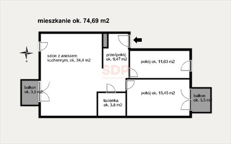 mieszkanie na sprzedaż 75m2 mieszkanie Wrocław, Psie Pole, Poświętne, Kamieńskiego Henryka Michała