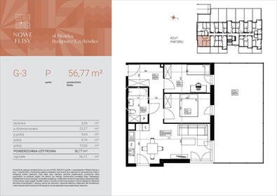 mieszkanie na sprzedaż 57m2 mieszkanie Bydgoszcz, Czyżkówko, Flisacka